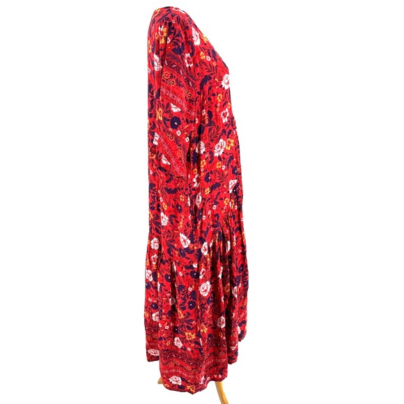 LORALETTE Valerie Border Women's Maxi Dress‎ 2XL 18/20 Magenta Floral Flowy NEW - Picture 4 of 13